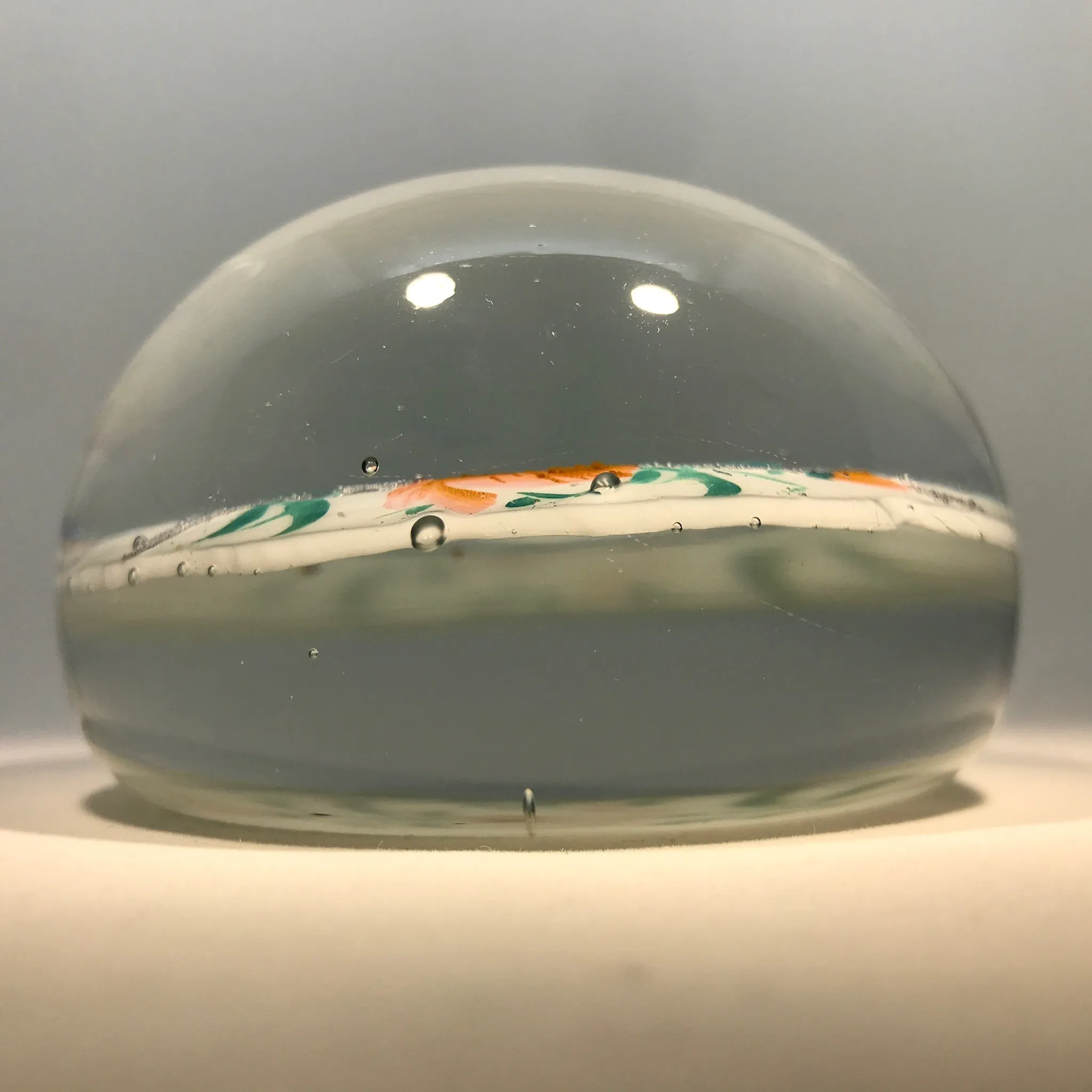 Antique Albert Graeser Art Glass Paperweight Hand-Painted IOOF Plaque