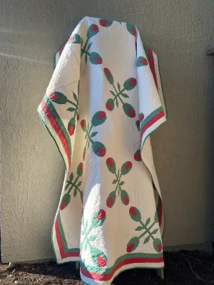 Antique Mid- Late 1800s Applique Quilt