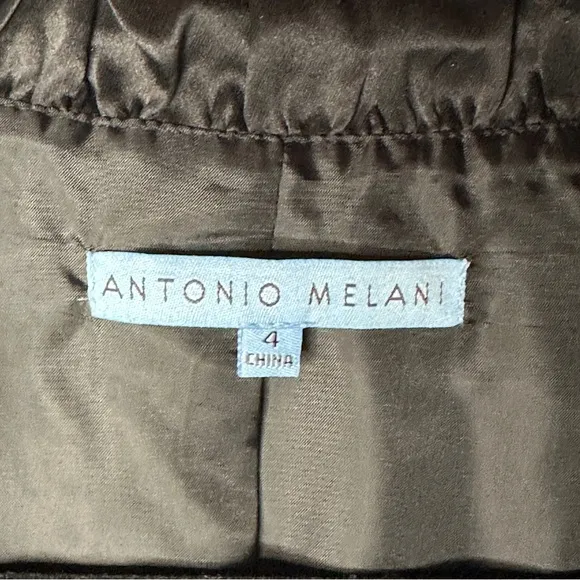 Antonio Melani Crop Blazer Black Satin Bow 4