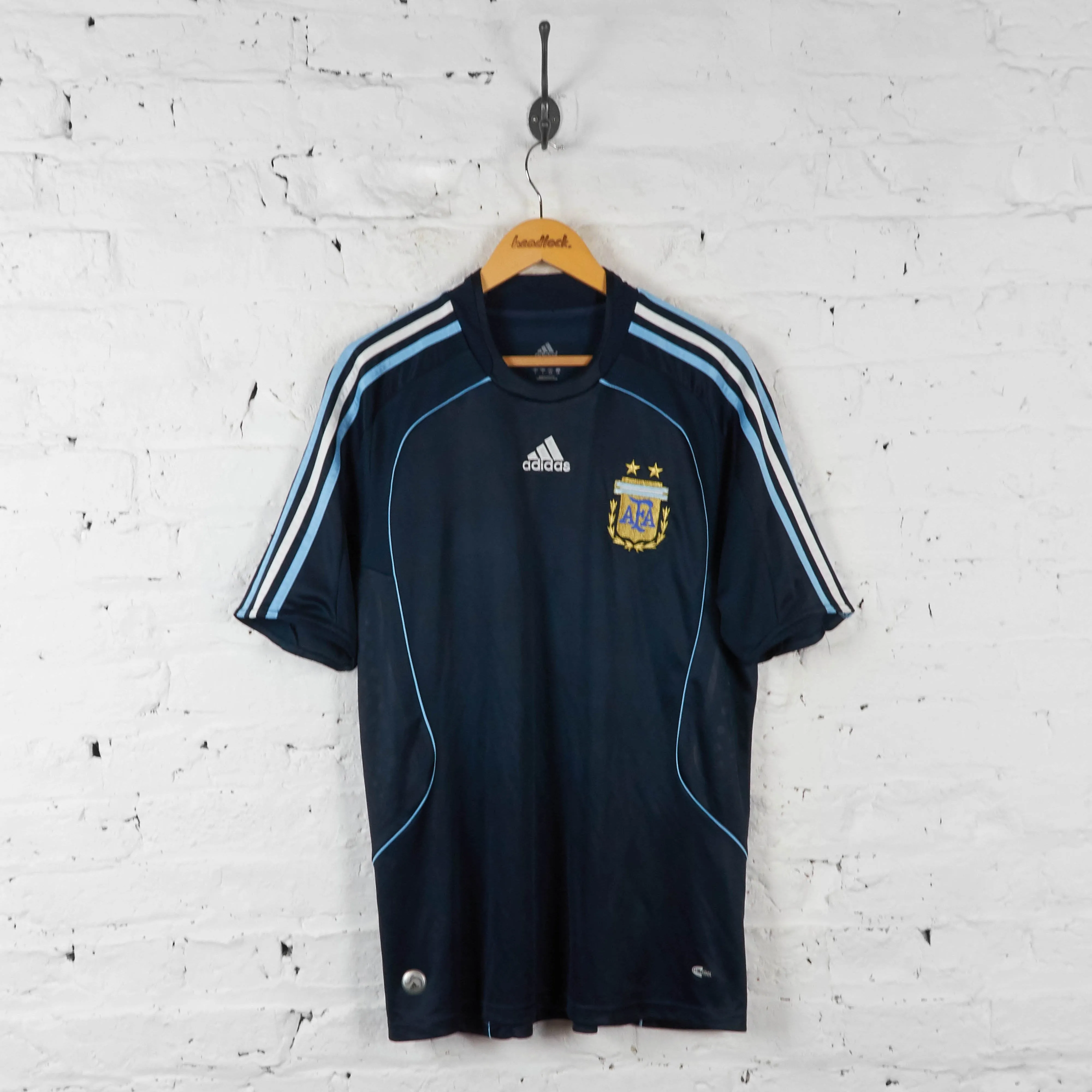 Argentina 2007 Away Adidas Football Shirt - Blue - L