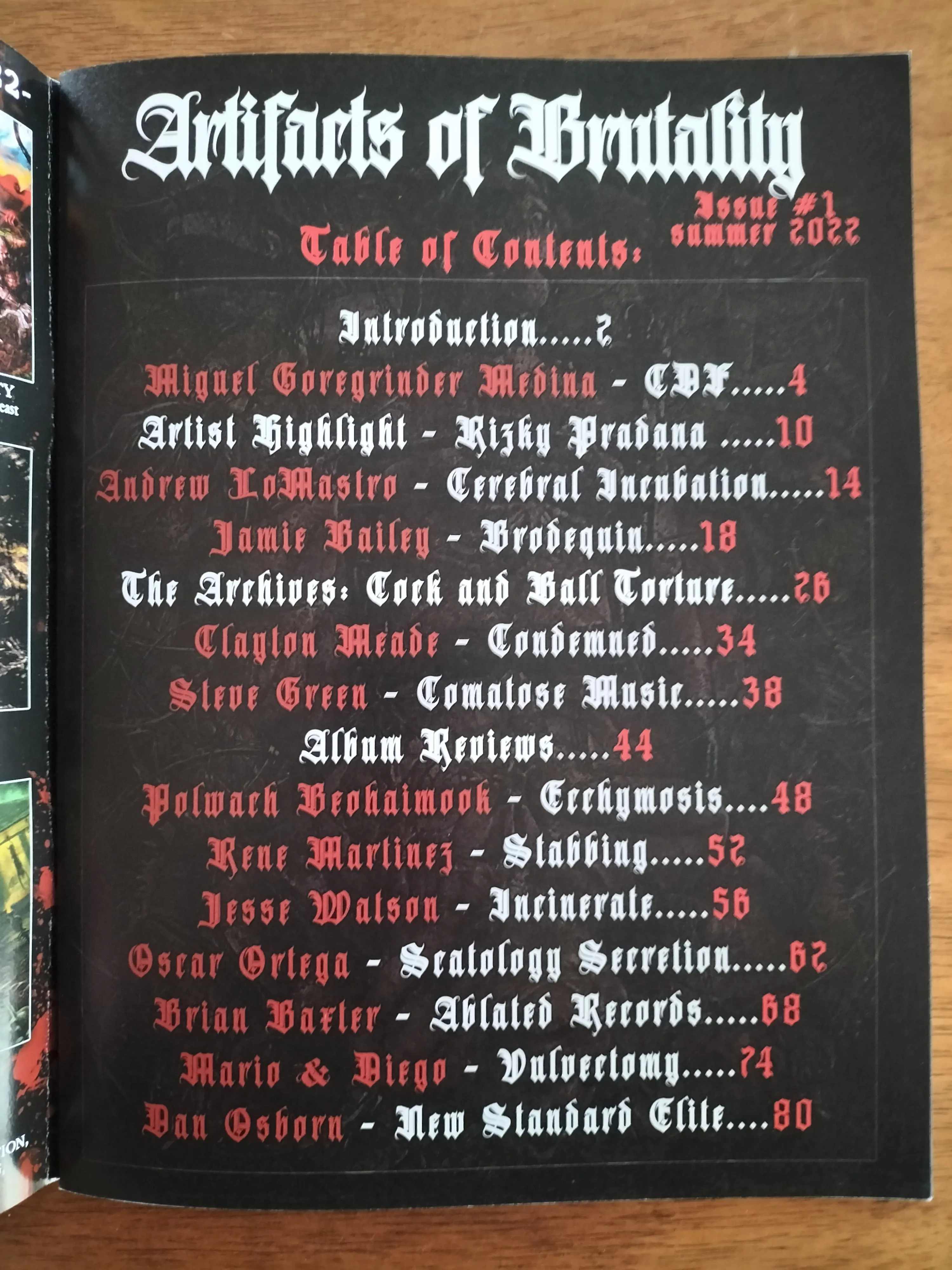 ARTIFACTS OF BRUTALITY MAGAZINE - #1