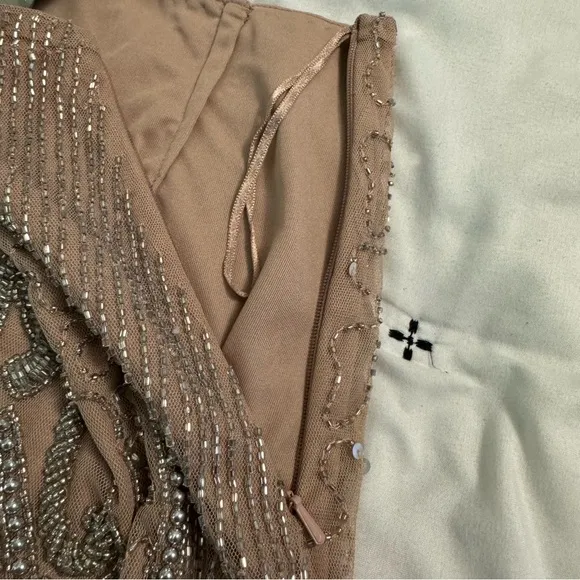 ASOS DESIGN Women’s Embellished Sequins Festival Beaded Fringe Mini Skirt Size 6