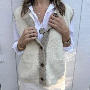 Astrid Taupe Color Block Vest
