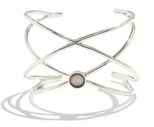 Aurora Cuff in Silver with Black Tahitian Pearl