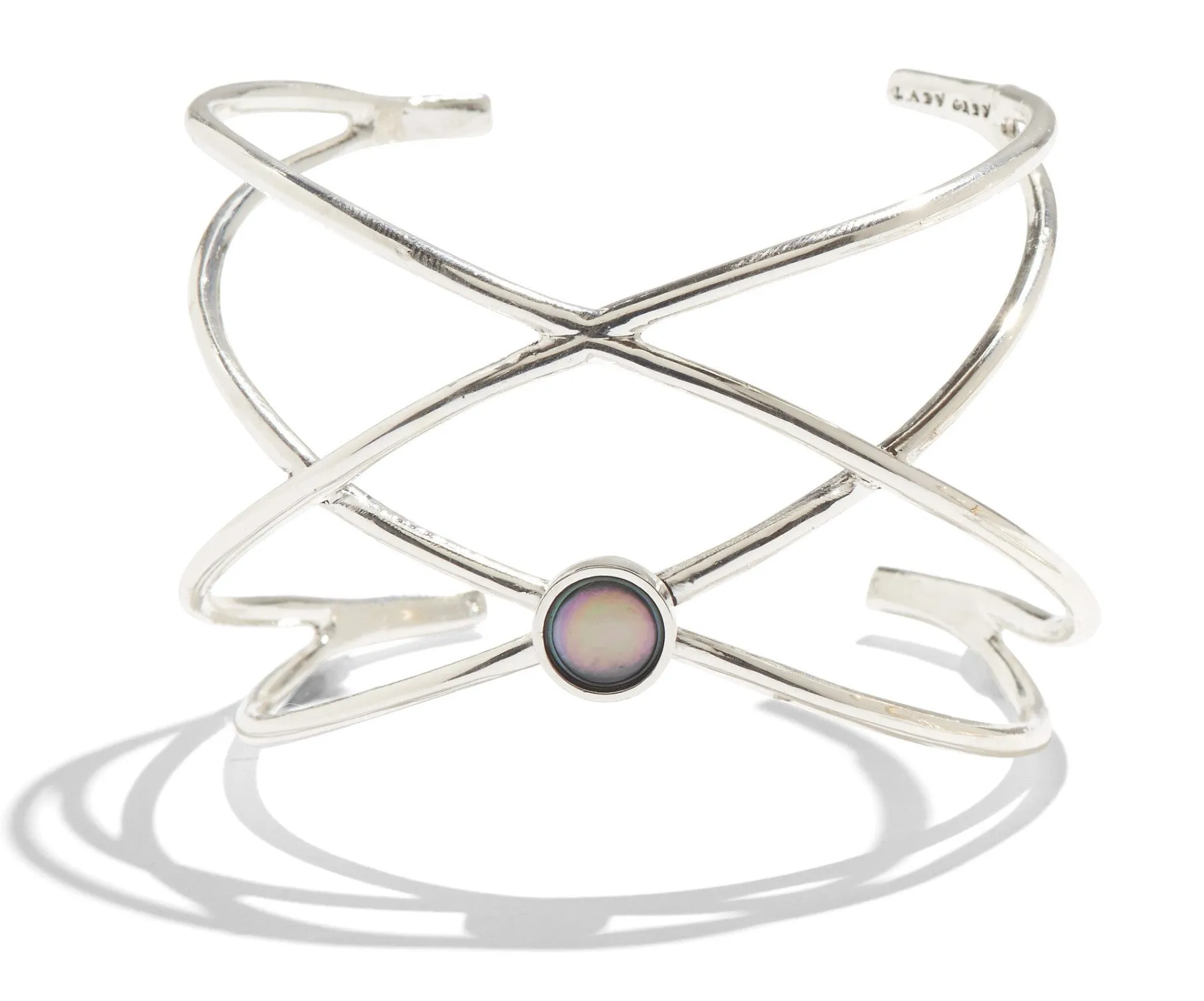 Aurora Cuff in Silver with Black Tahitian Pearl