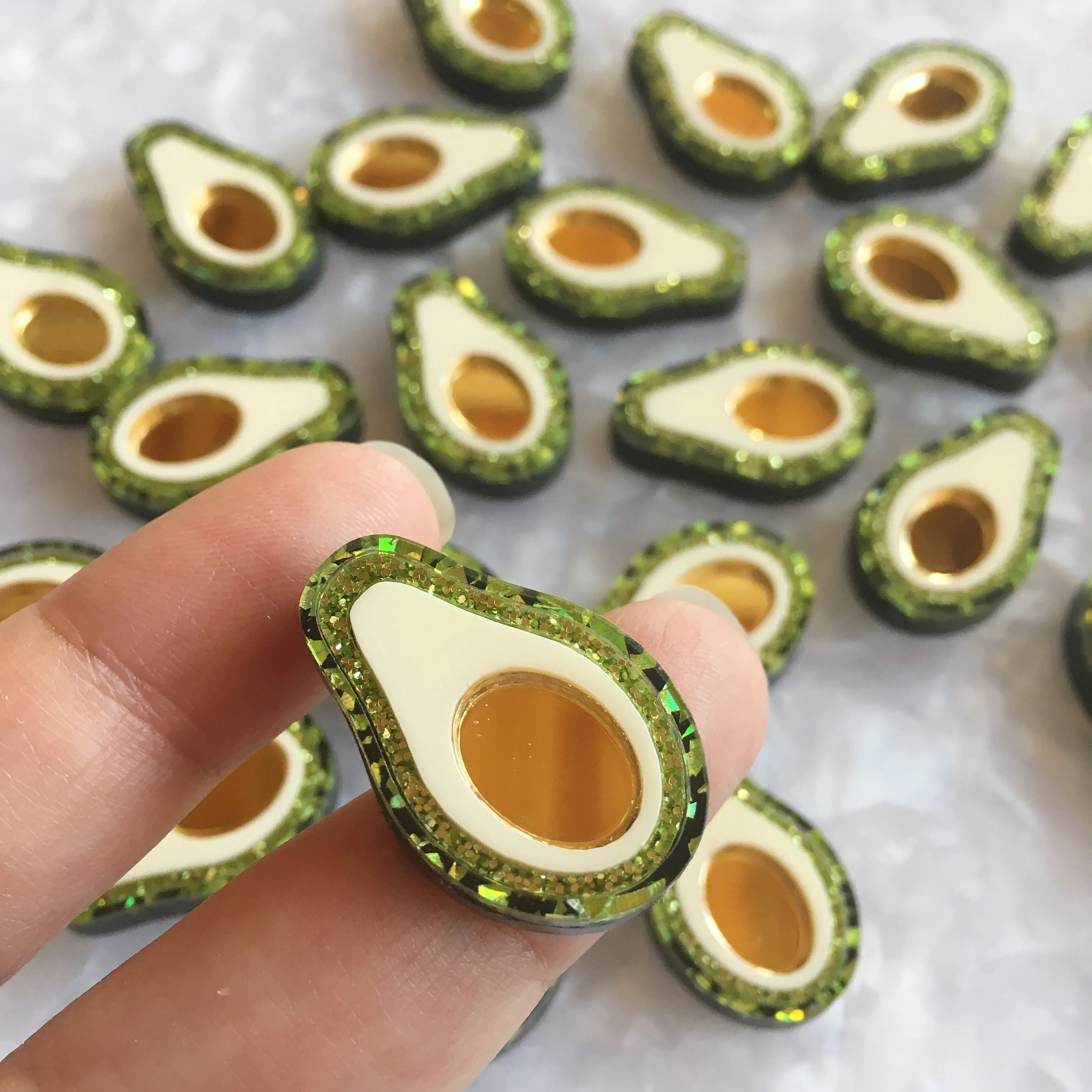 Avocado cabochons for Earrings / 12 Pieces, 30mm
