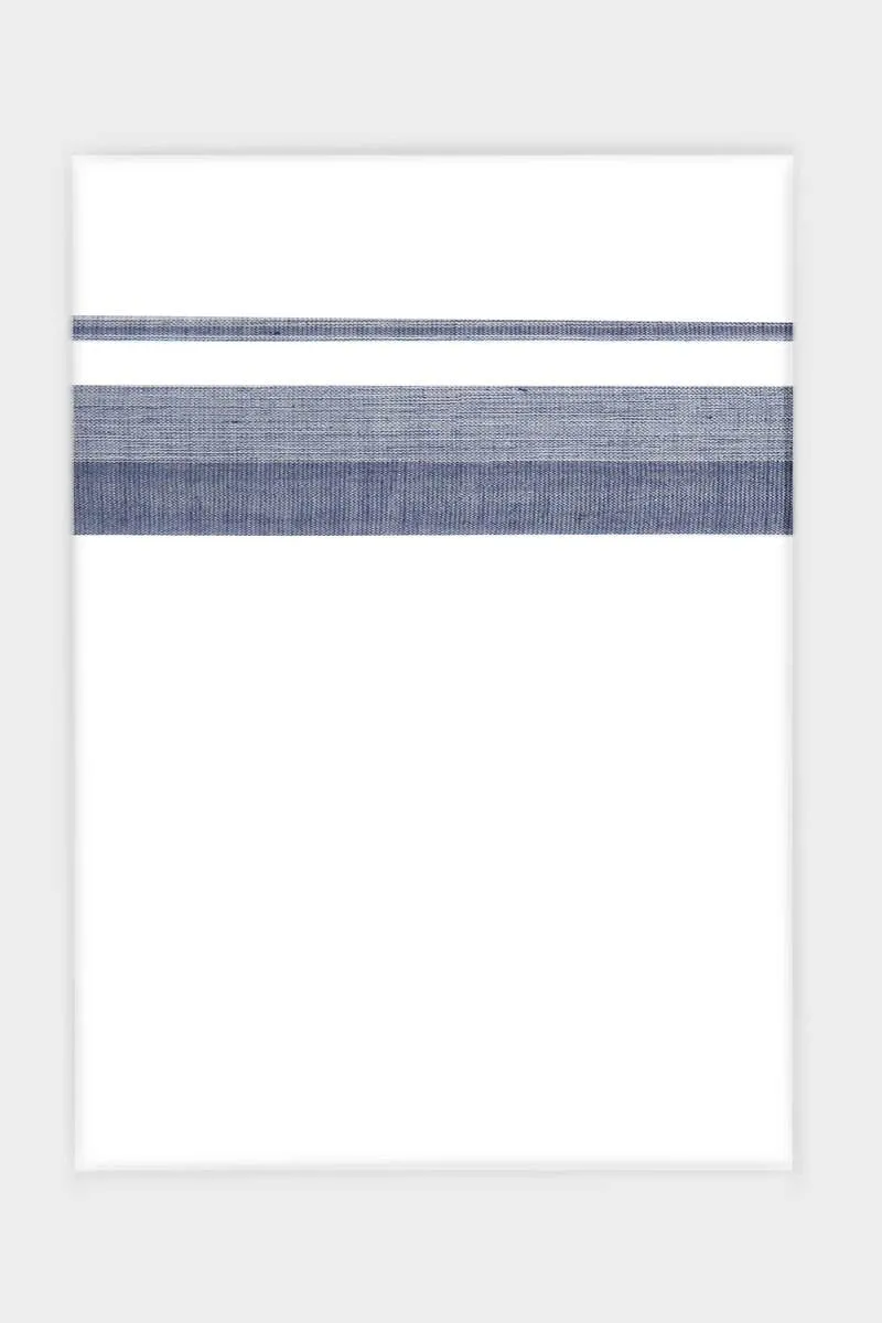 Awesome Arima - Blue Gray Smooth Cotton Double Layered Dhoti With Fancy Borders | Uathayam