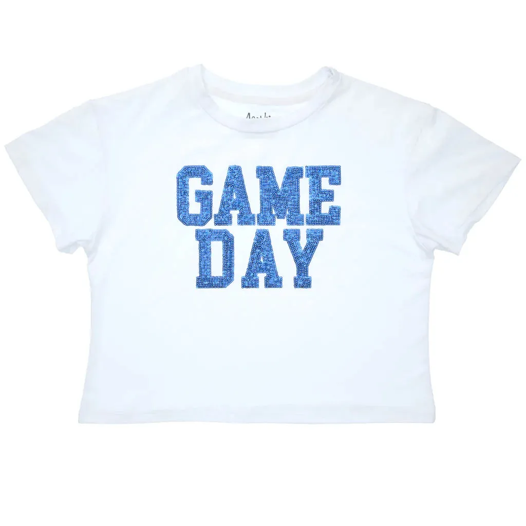 Azarhia Game Day Boxy Sequin Tee - Royal
