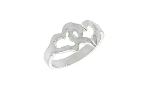 Baby and Children's Rings:  Sterling Silver Linked Heart Rings in sizes 1 - 4