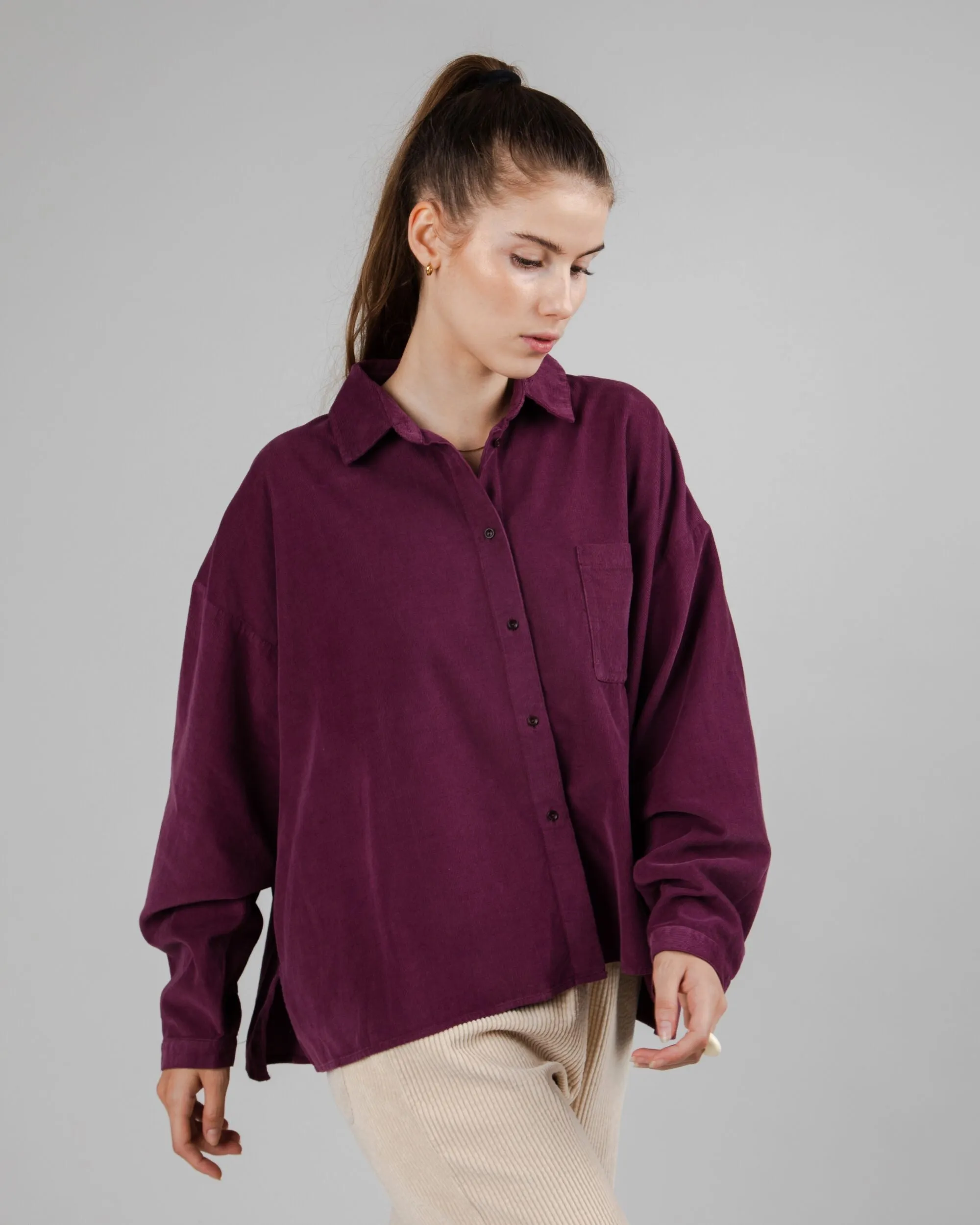 Babycord Boxy Blouse Prune
