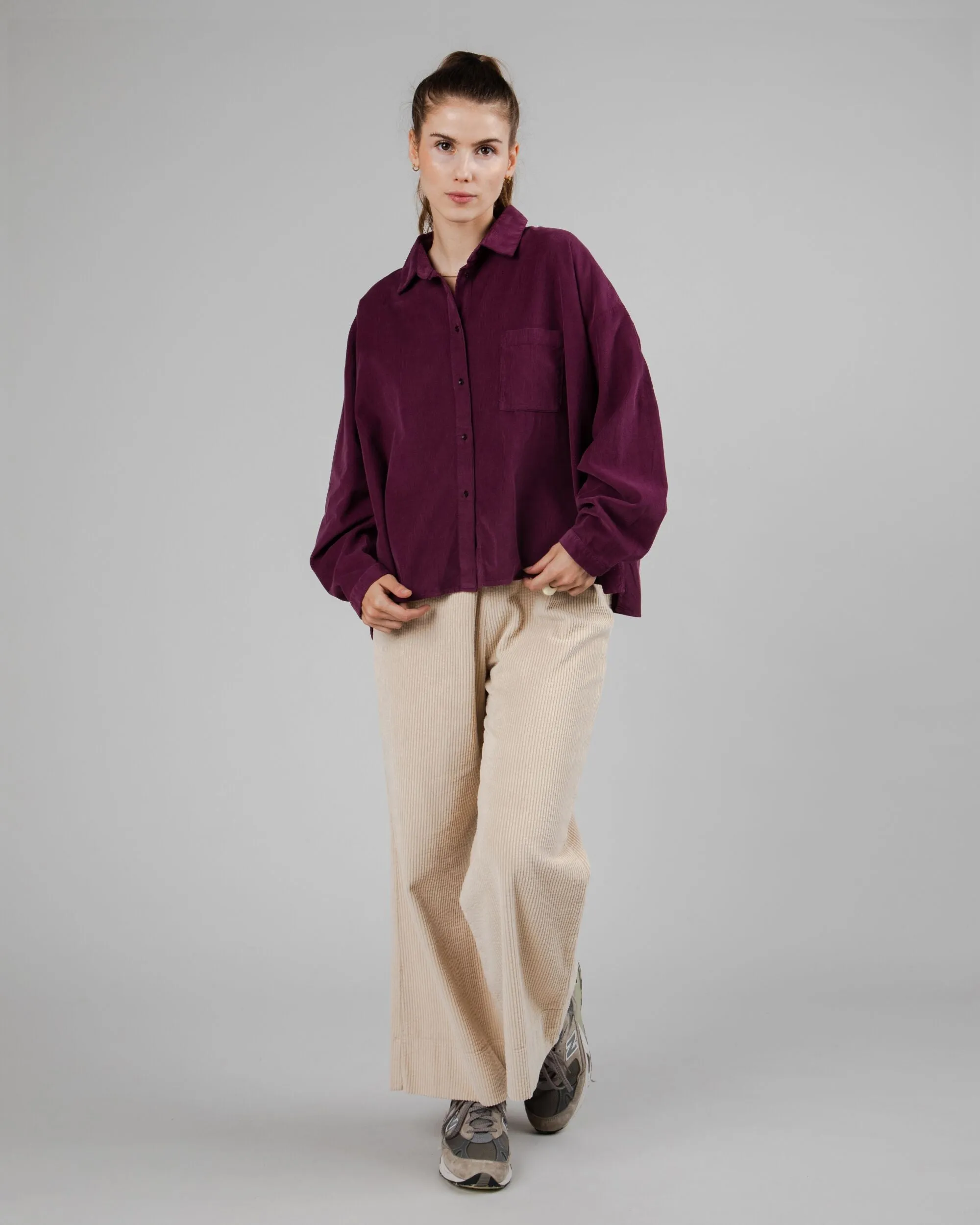 Babycord Boxy Blouse Prune