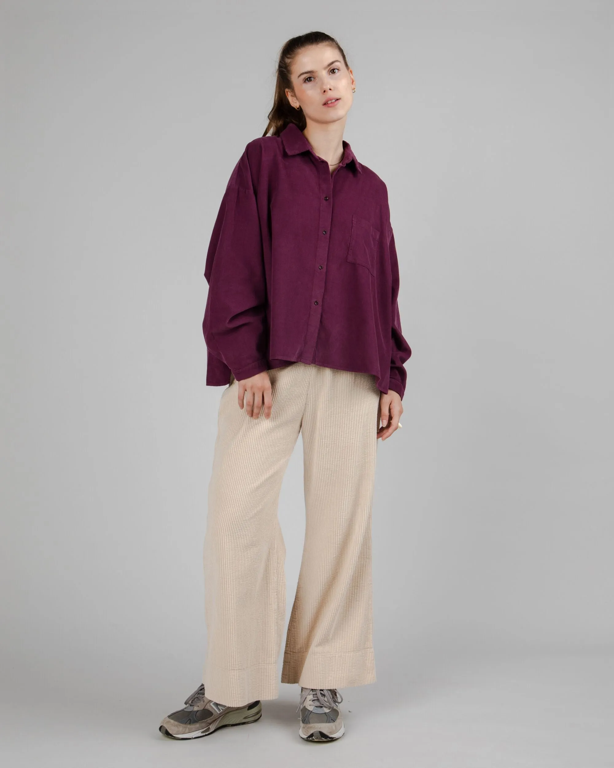 Babycord Boxy Blouse Prune