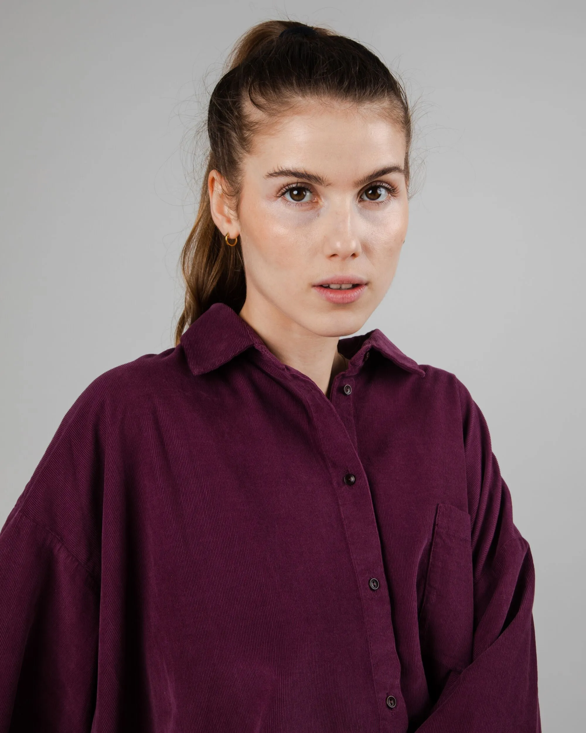 Babycord Boxy Blouse Prune