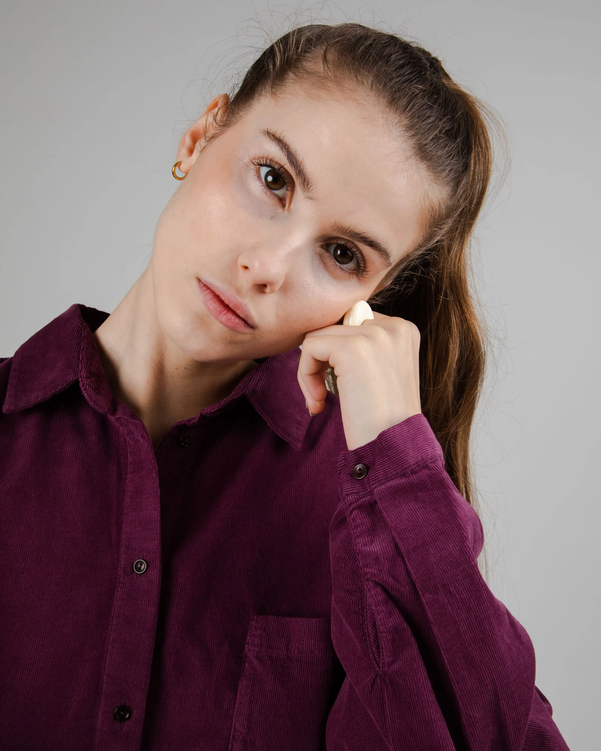 Babycord Boxy Blouse Prune