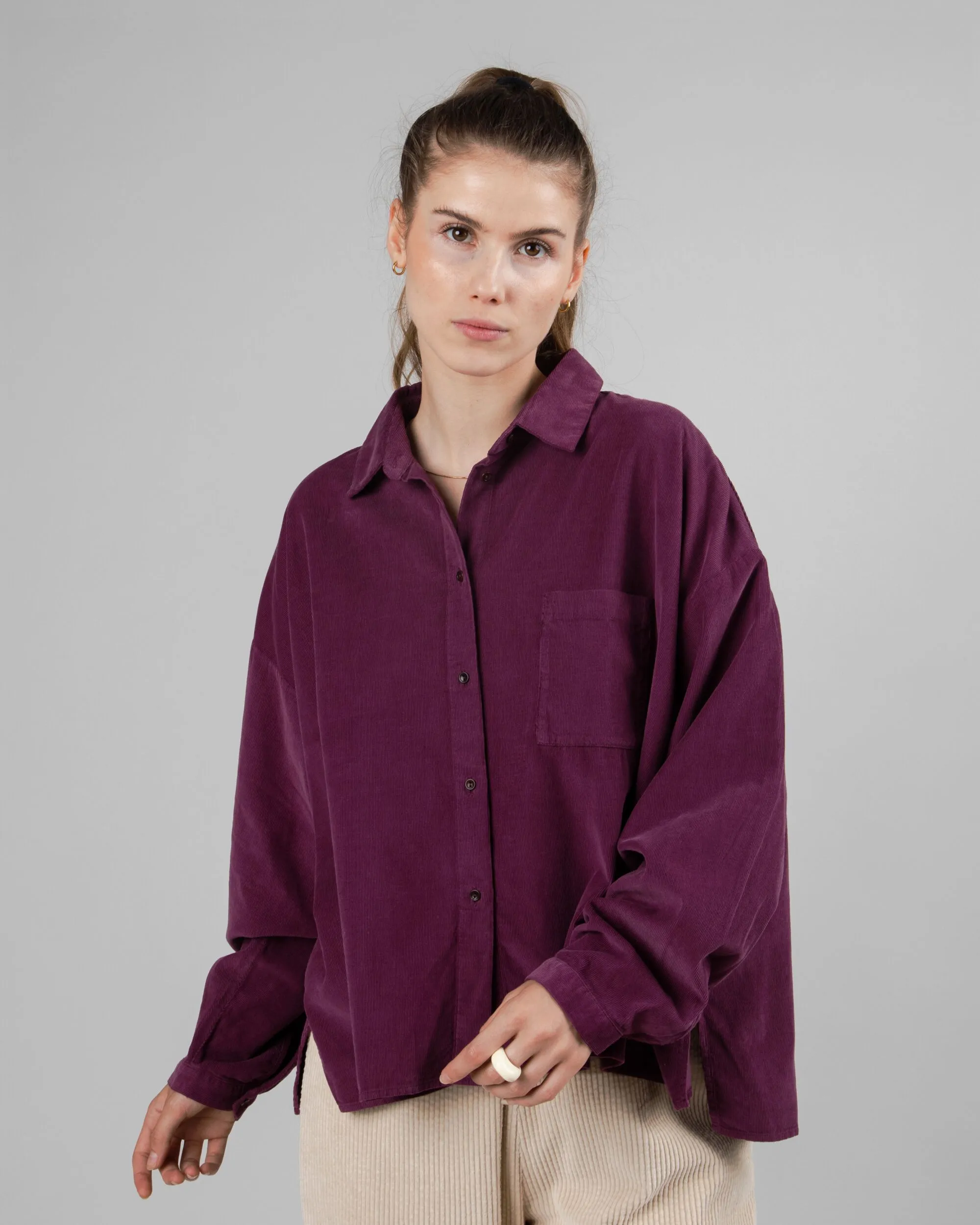Babycord Boxy Blouse Prune