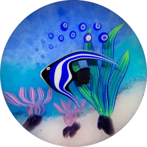 Baccarat 1996 Flamework White Lined Emperor Fish LE 100