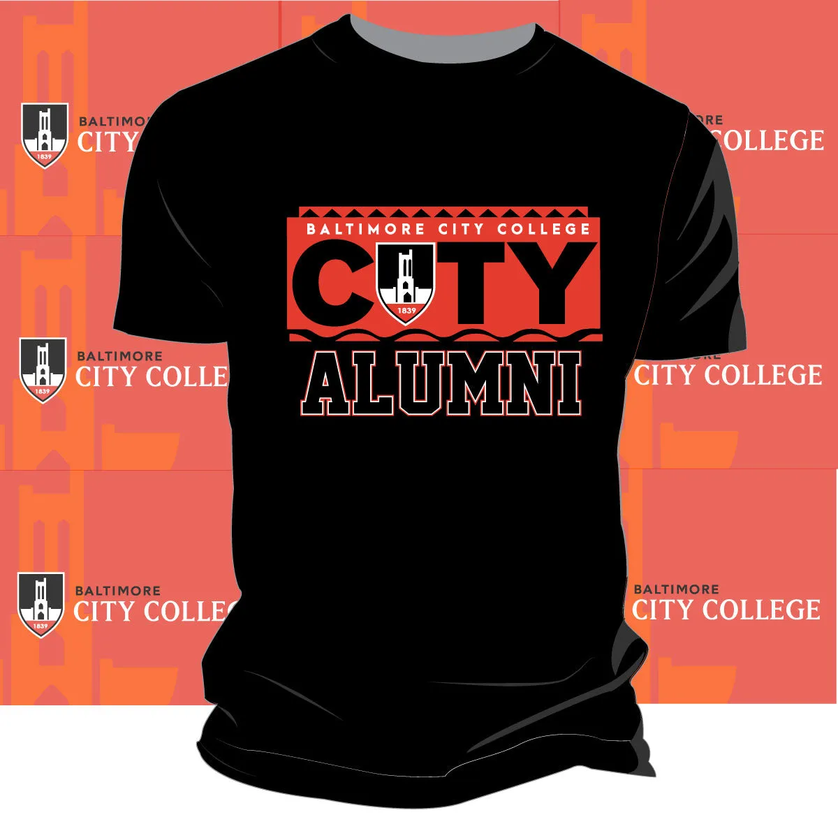 BALTIMORE CITY COLLEGE  | 90s ALUMNI  Black UNISEX tee (DK)