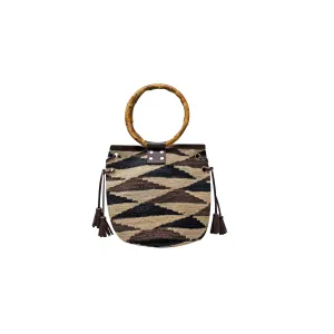 Bamboo Handle mini handbag with tassels