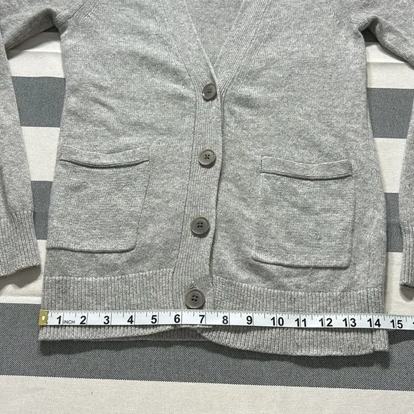 Banan Republic Wool Cashmere Blend Ribbed Trim Cardigan Swea V Neck Gray Size XS