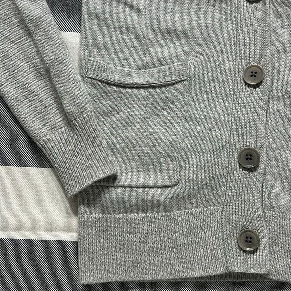 Banan Republic Wool Cashmere Blend Ribbed Trim Cardigan Swea V Neck Gray Size XS