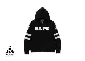 BAPE Football Relaxed Fit Full Zip Hoodie "Black"