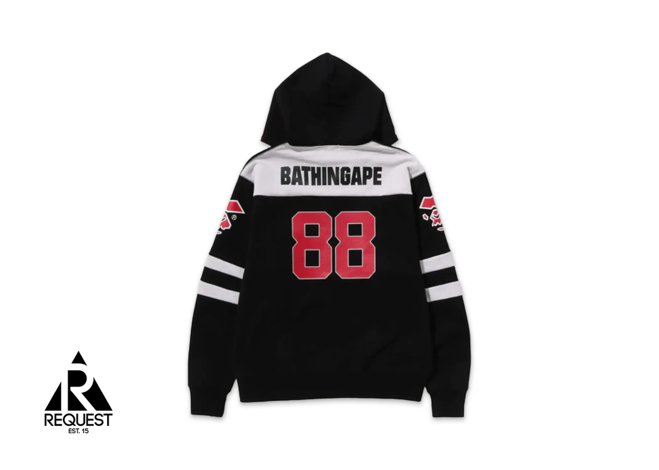 BAPE Football Relaxed Fit Full Zip Hoodie "Black"