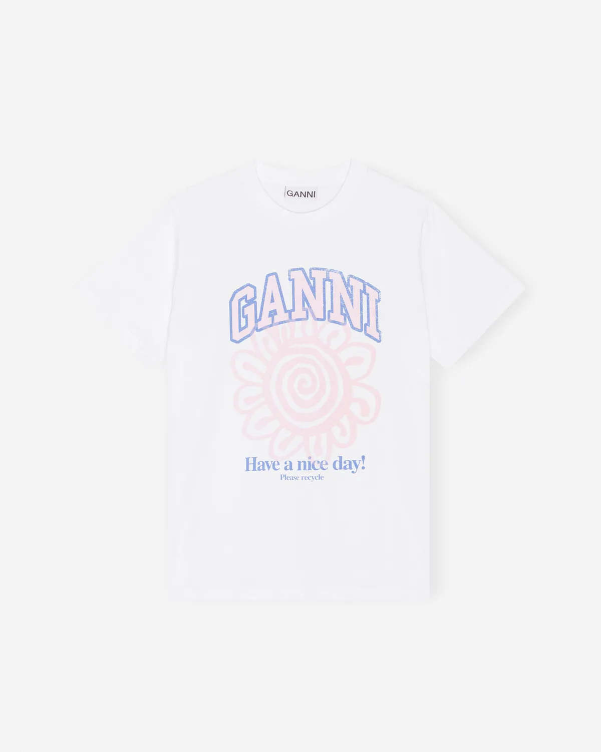 Basic Jersey Flower Relaxed T-shirt - Bright White