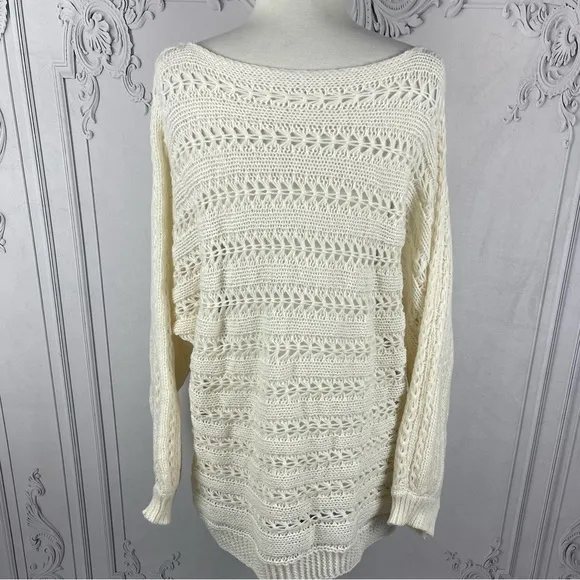 Batwing Sleeve Open Knit Sweater