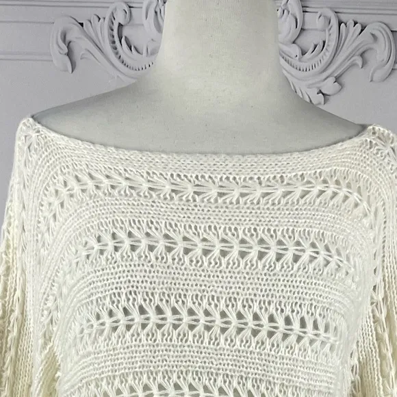Batwing Sleeve Open Knit Sweater