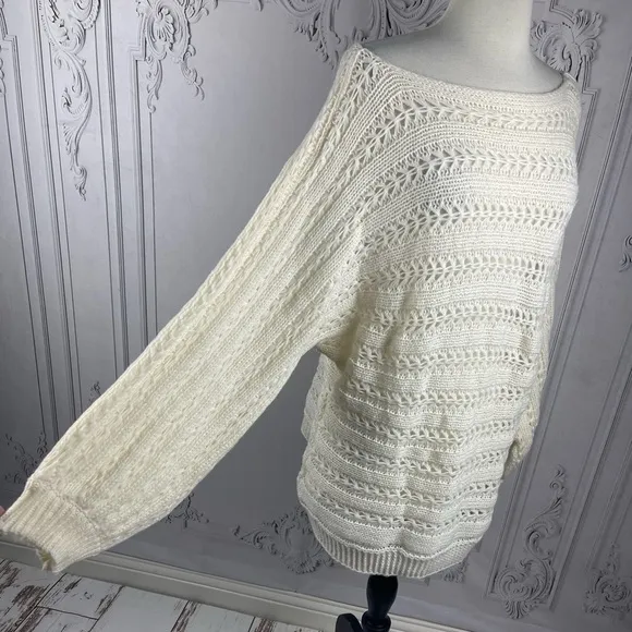 Batwing Sleeve Open Knit Sweater