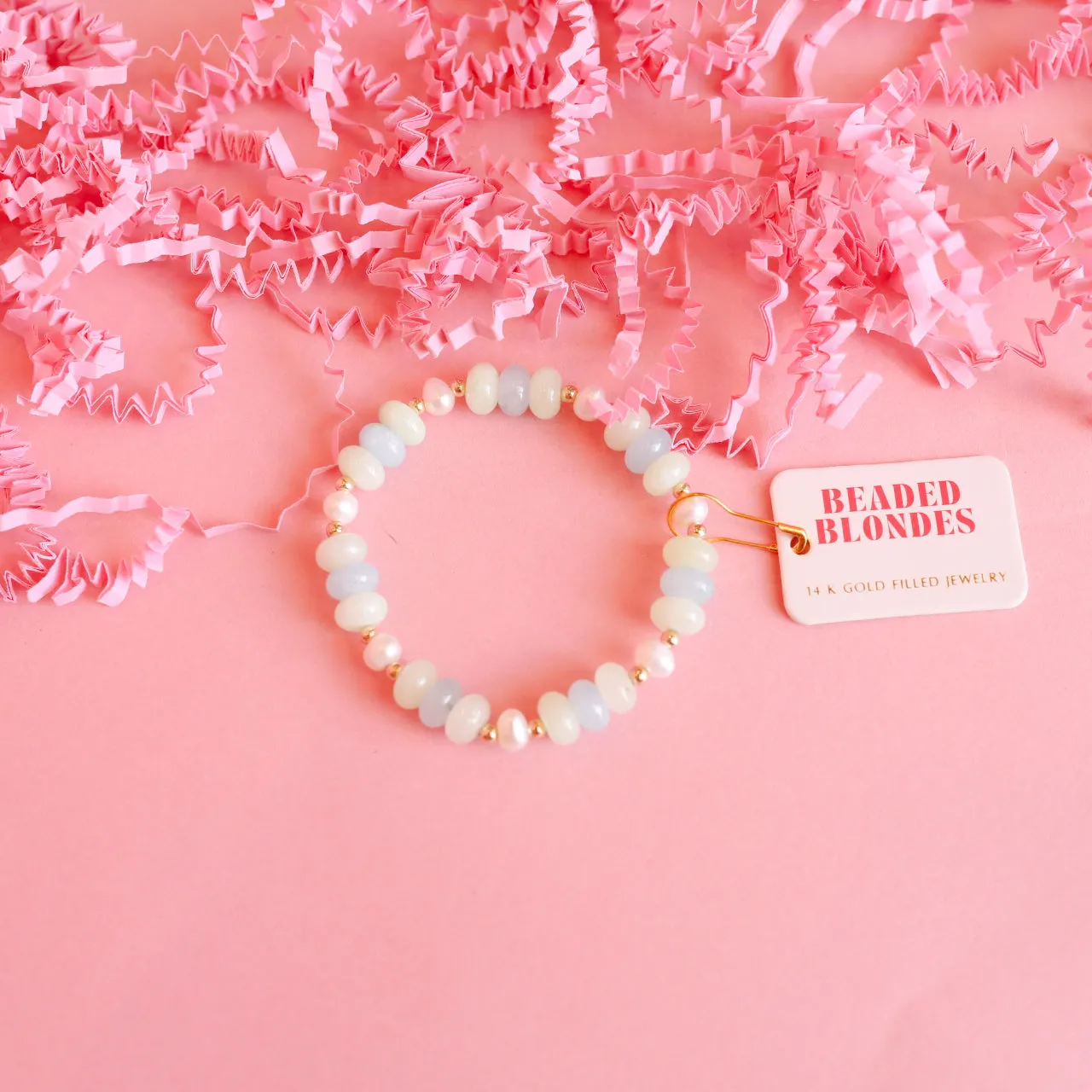 Beaded Blonde Gemstone Bracelet
