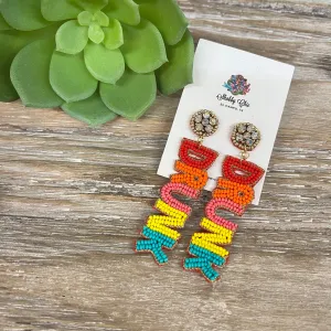 Beaded DRUNK Earrings