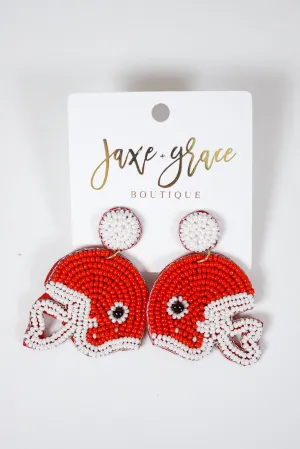 Beaded Football Helmet Earrings, VARIOUS