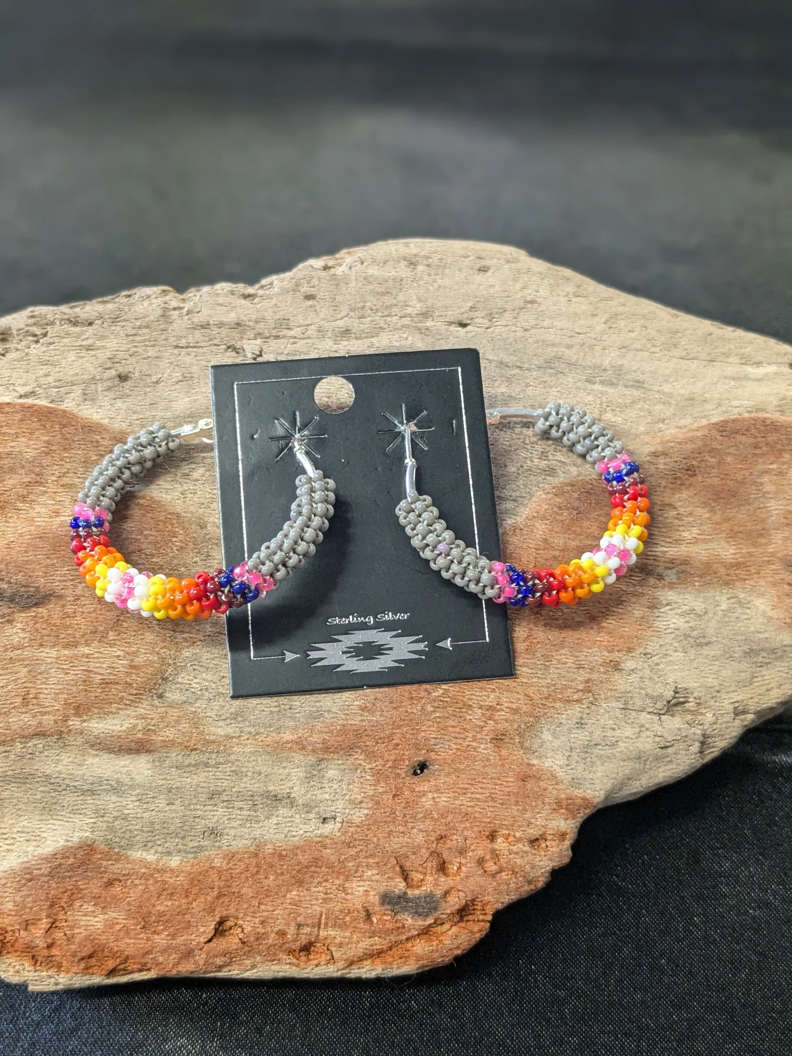Beaded Hoop Earrings