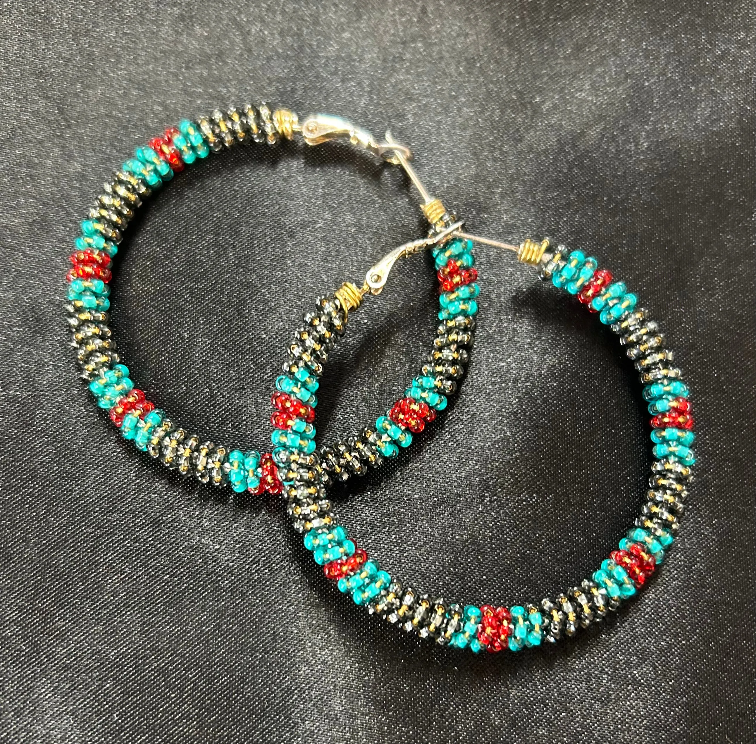 Beaded Hoop Earrings