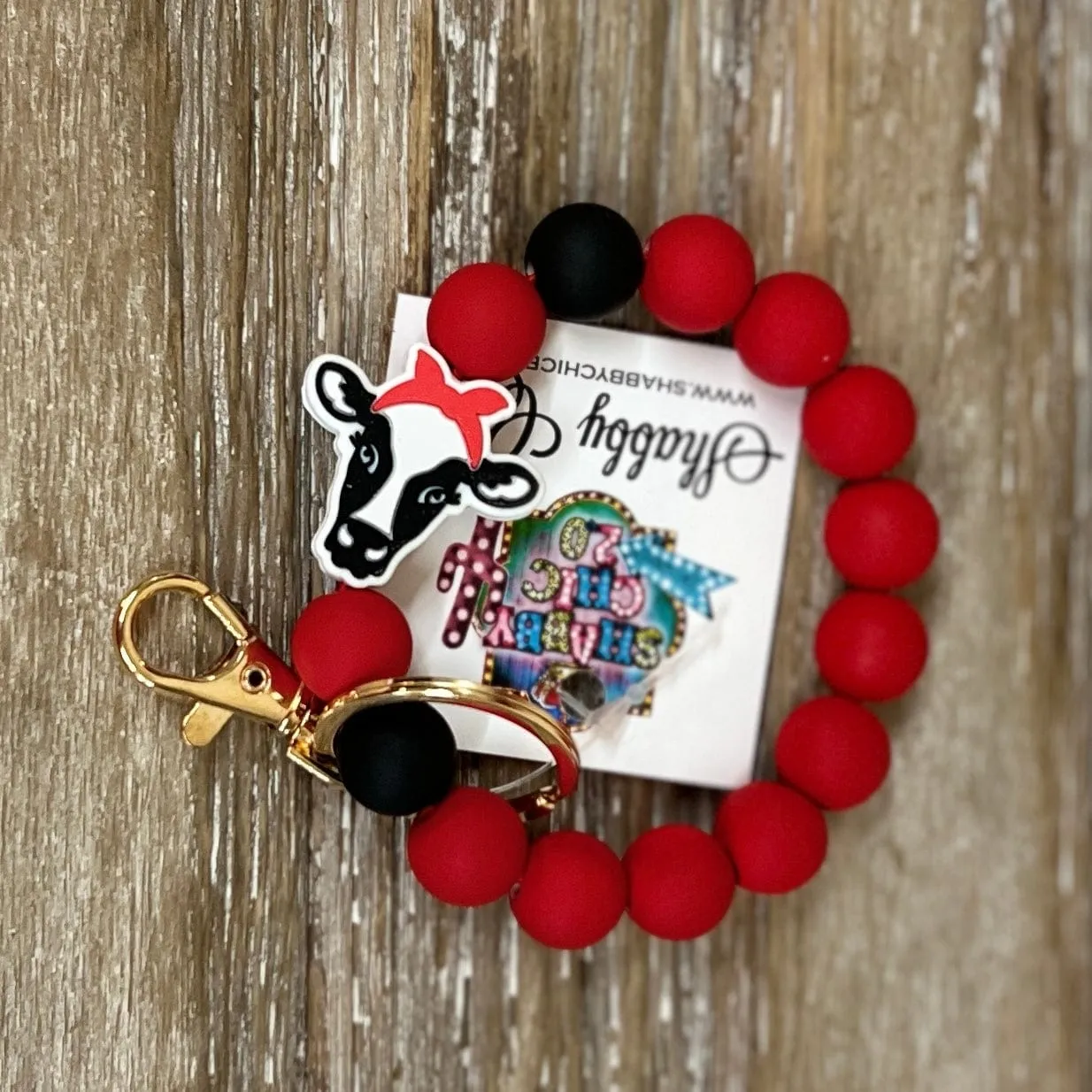 Beaded Keyrings - Cow/Bandana