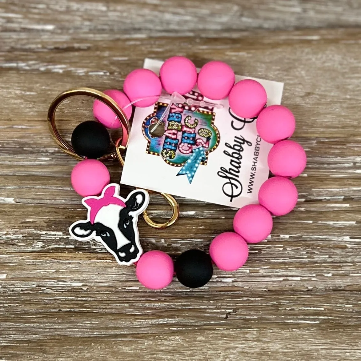 Beaded Keyrings - Cow/Bandana