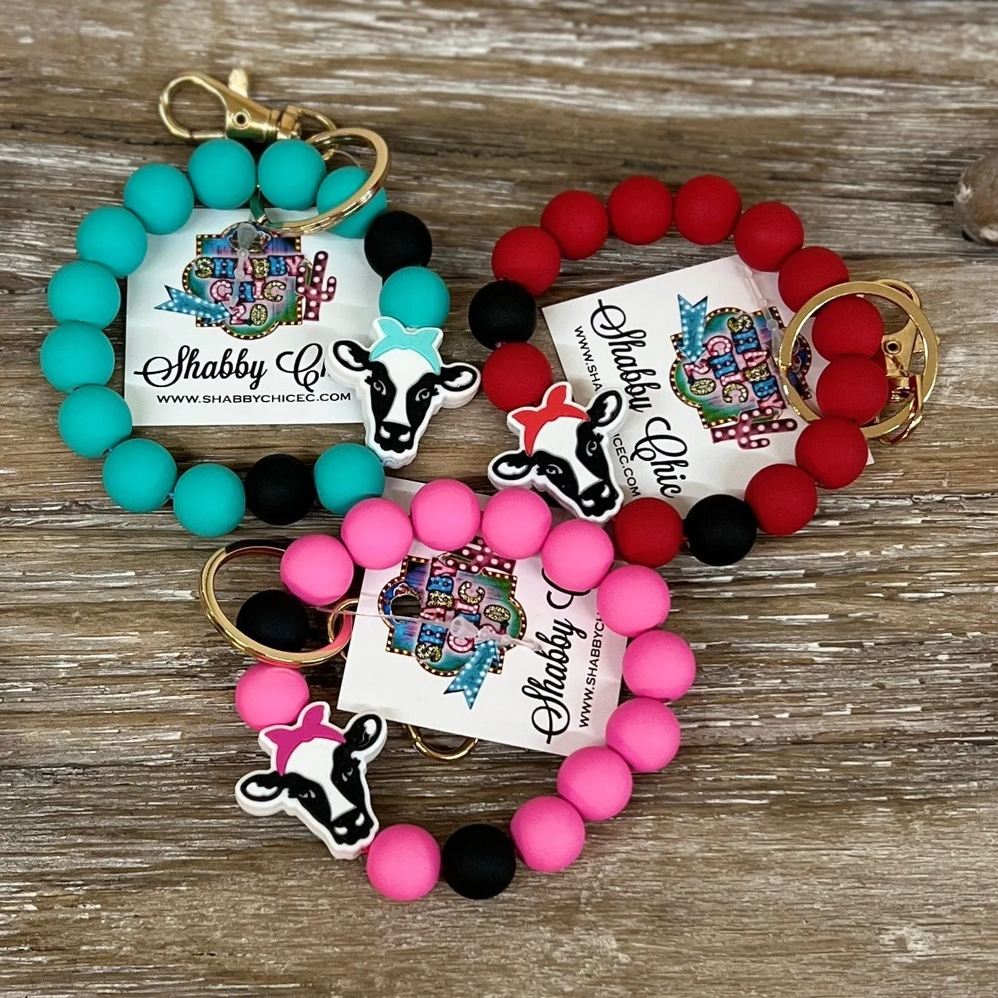 Beaded Keyrings - Cow/Bandana