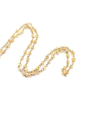 Beaded Opal Necklace on Yellow Gold Filled Chain