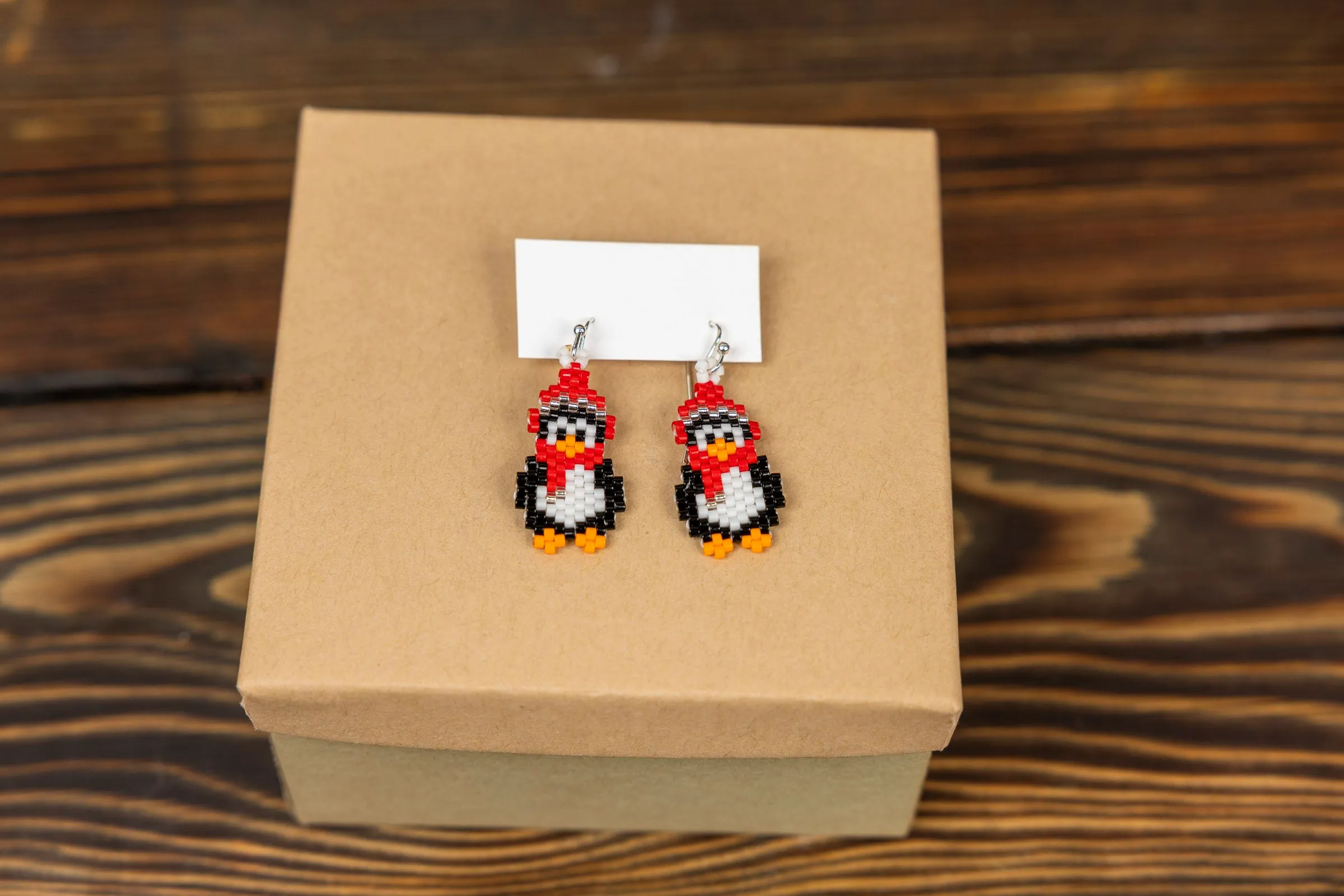 Beaded Penguin Earrings