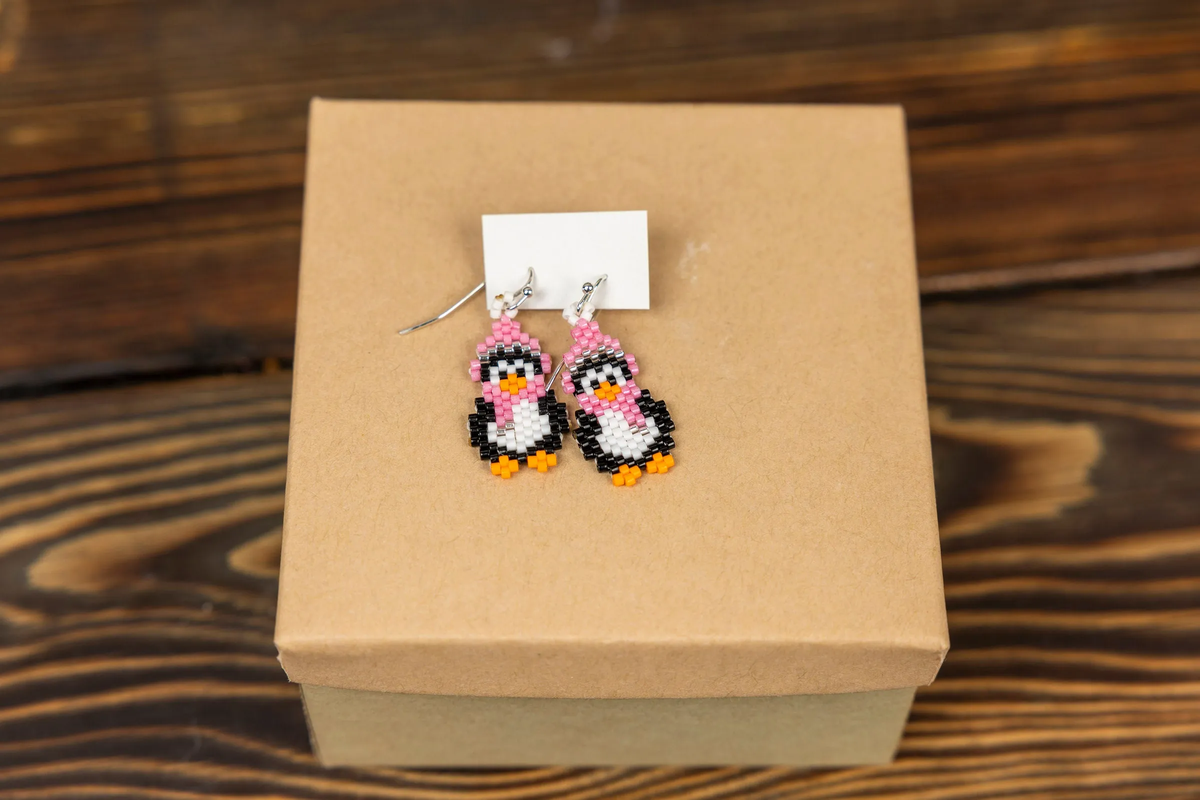 Beaded Penguin Earrings
