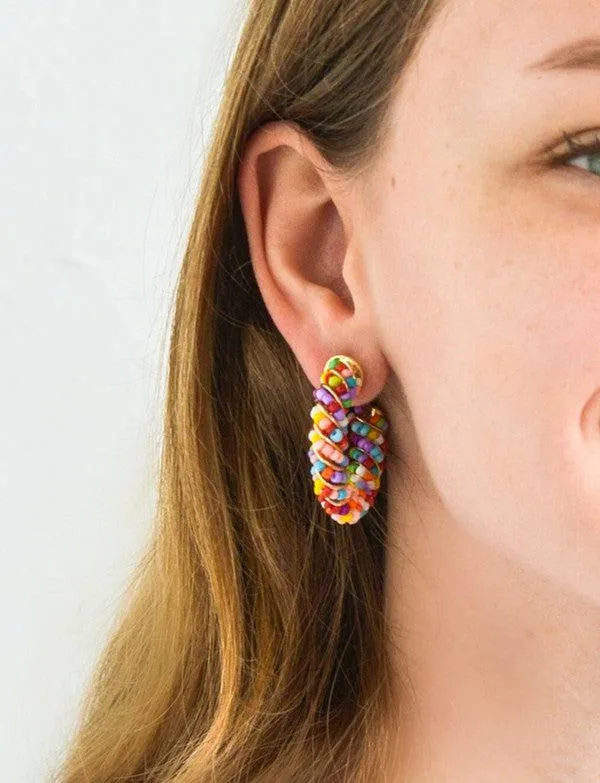 Beaded Statement Hoops