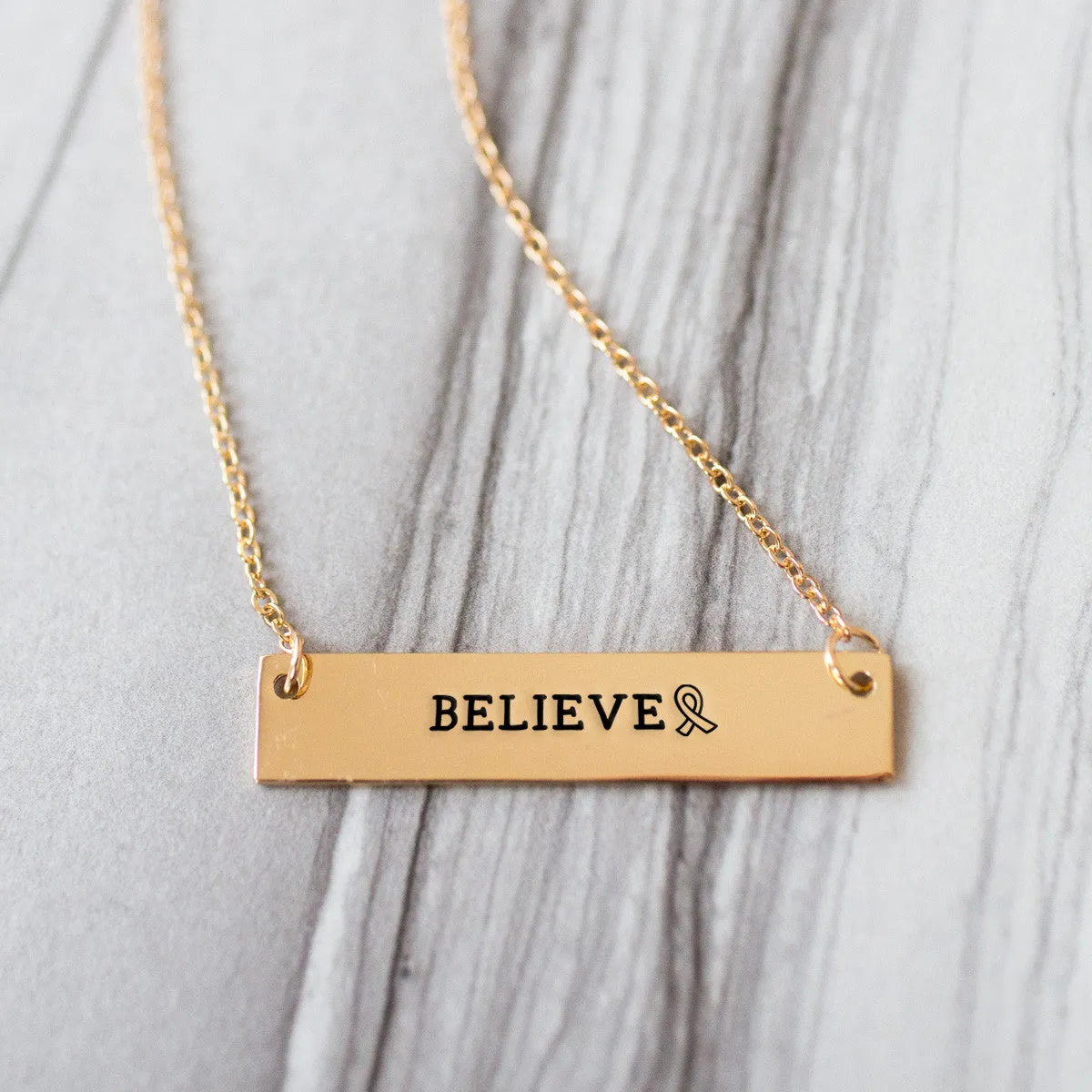 Believe Gold / Silver Bar Necklace