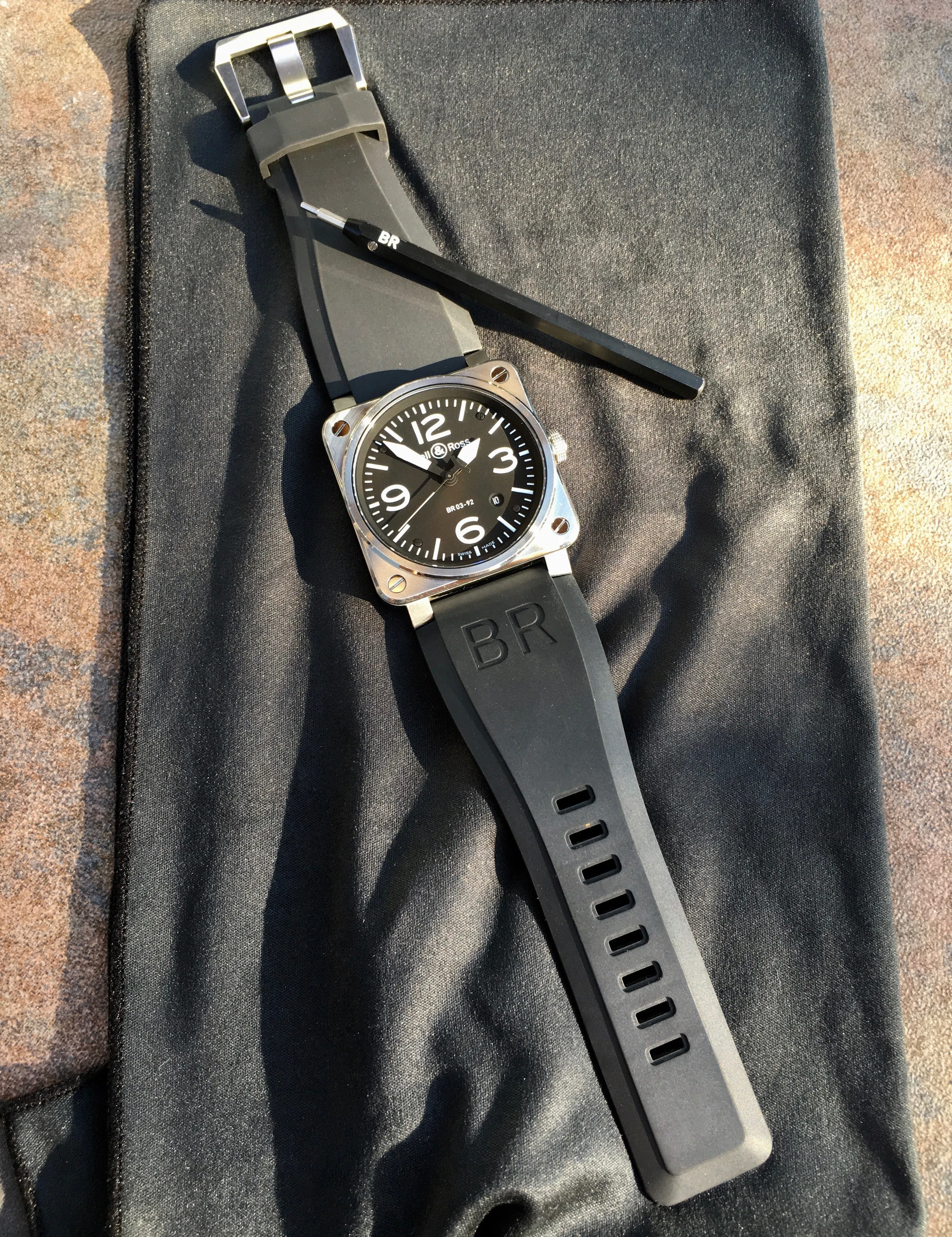 Bell & Ross BR03-92 Stainless Steel Black Automatic Mens Wristwatch