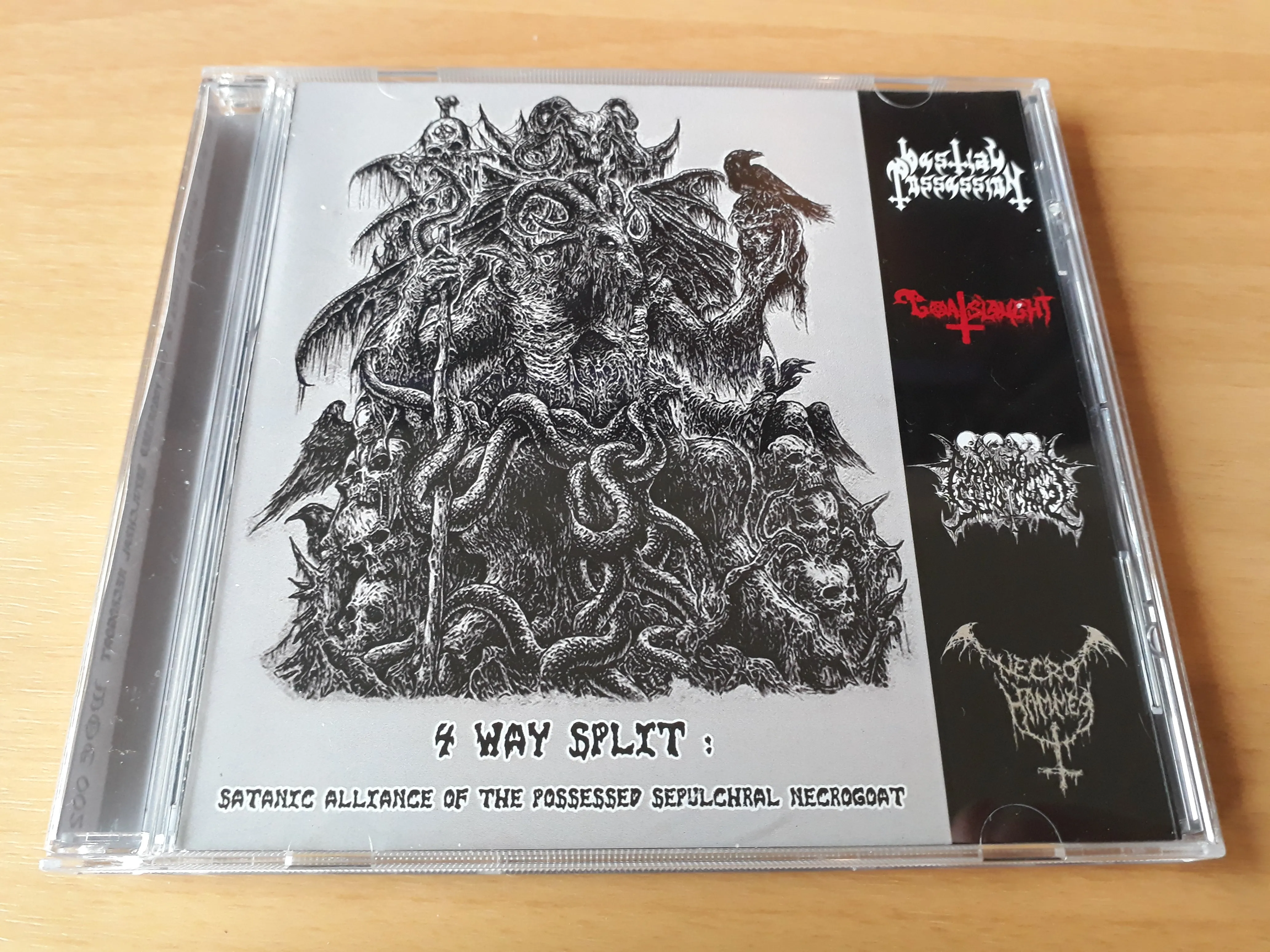 BESTIAL POSSESSION / GOATSLAUGHT / PROFANACION SEPULCRAL / NECROHAMMER - 4 Way Split: Satanic Alliance Of The Possessed Sepulchral Necrogoat CD