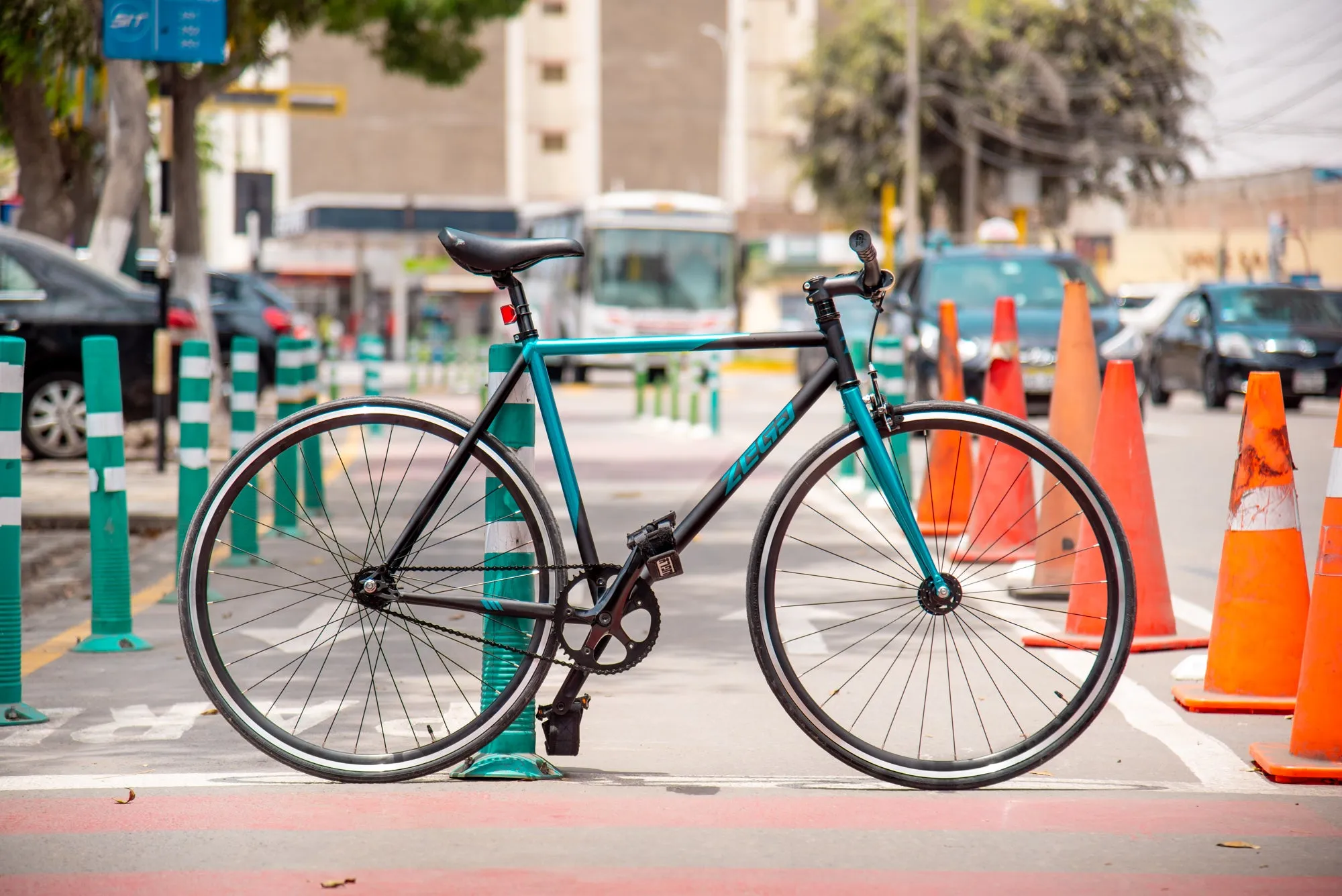 Bicicleta - Zega Fija 2Tone Cromoesmeralda / Grafito
