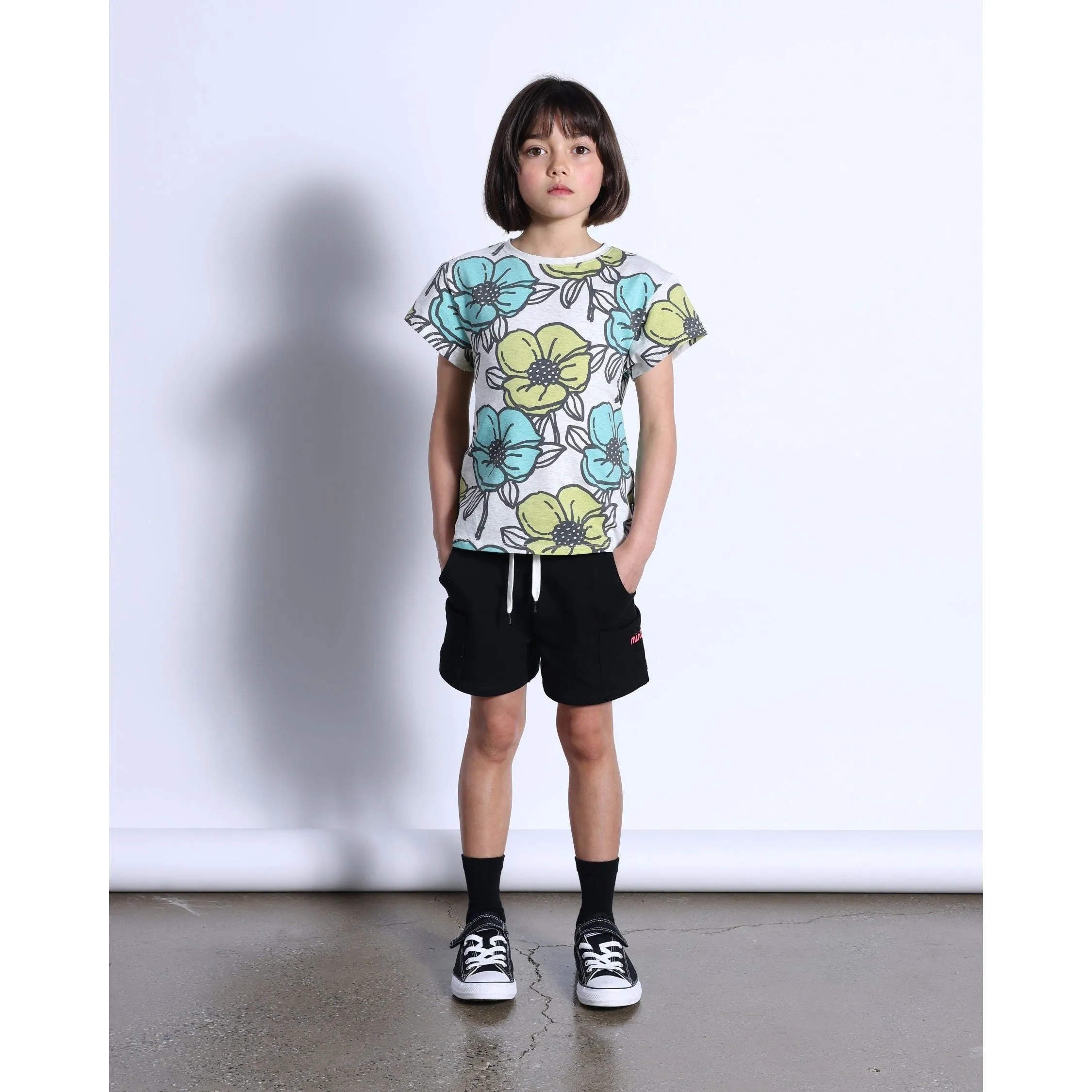 Big Flowers Tee- White Marle
