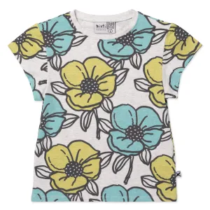 Big Flowers Tee- White Marle