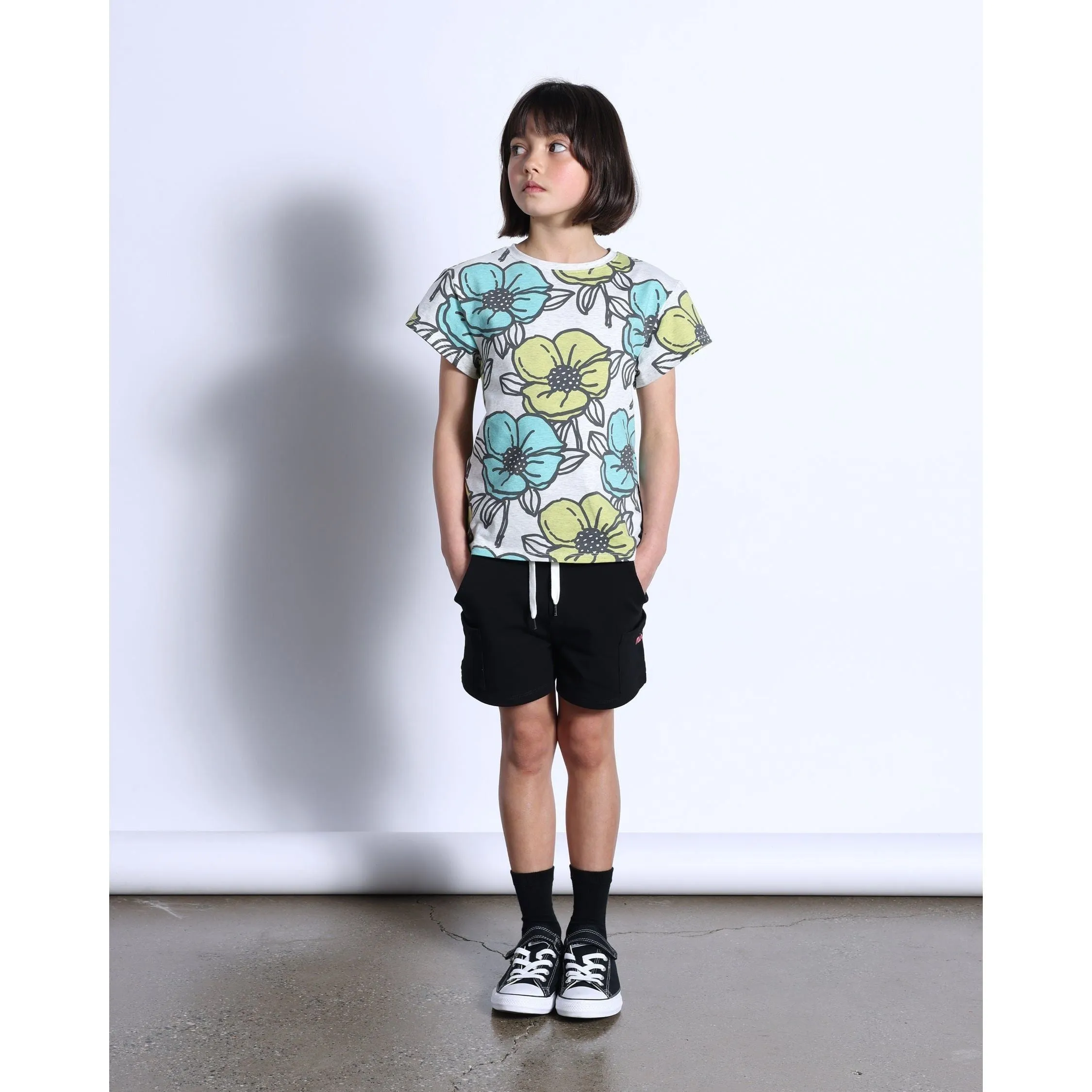 Big Flowers Tee- White Marle