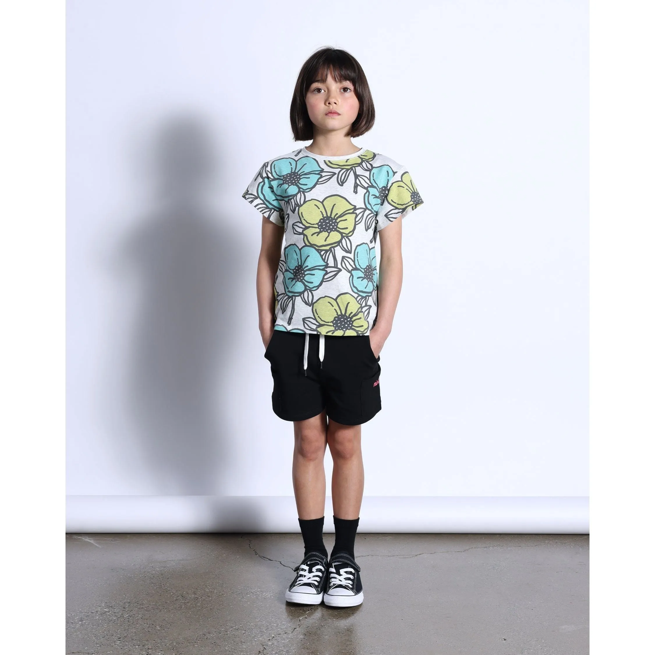 Big Flowers Tee- White Marle